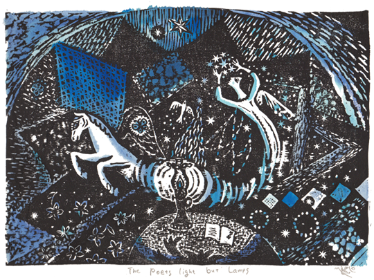 詩人はランプに灯を点すだけ